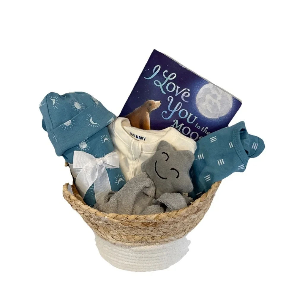 Unisex Baby Shower Gift, I Love You To The Moon And Back‎ Book & Baby Essentials
